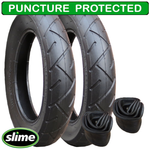 Babystyle Oyster Tyres and Inner Tubes - set of 2 - with Slime Protection - size 121/2 x 21/4
