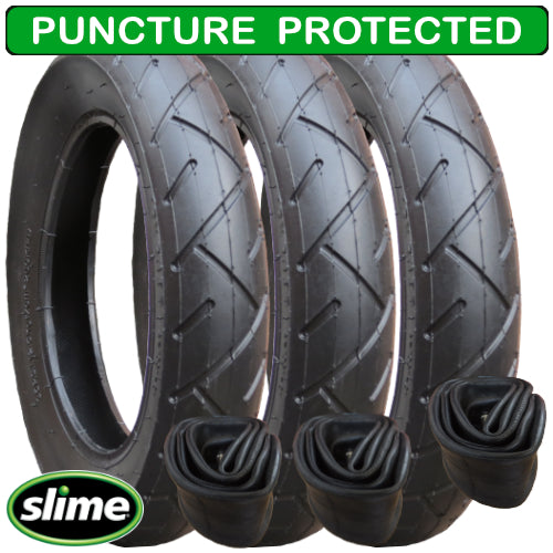 Out n About Nipper Tyres and Inner Tubes - set of 3 - with Slime Protection - size 121/2 x 21/4