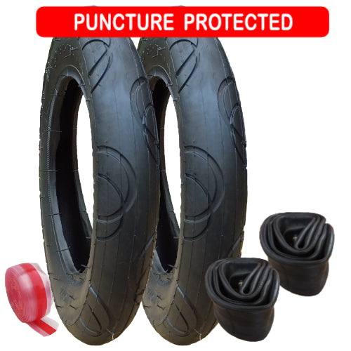 Replacement tyres size 10 x 2.0 plus inner tubes - set of 2 - Puncture Protected