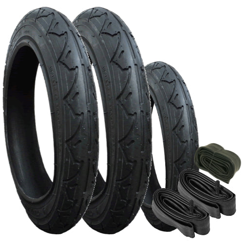 Hauck Runner replacement tyres and inner tubes - 16 inch/12 inch - Set of 3