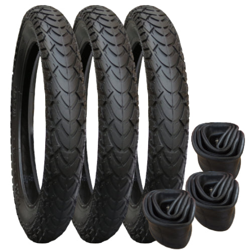 Phil & Teds E3 Twin Replacement Tyres and Inner Tubes - set of 3