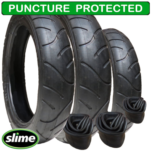 iCandy 3 Wheeler replacement tyres and inner tubes - set of 3 - size 280/255 - with Slime Protection