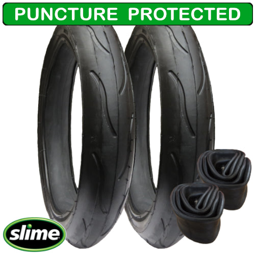 Replacement Tyres size 300 x 55 - plus Inner Tubes - set of 2 - with Slime Protection