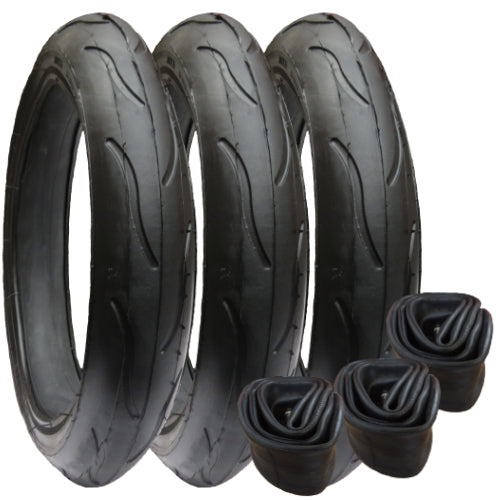 Phil & Teds Vibe replacement tyres plus inner tubes - Set of 3 - 300 x 55