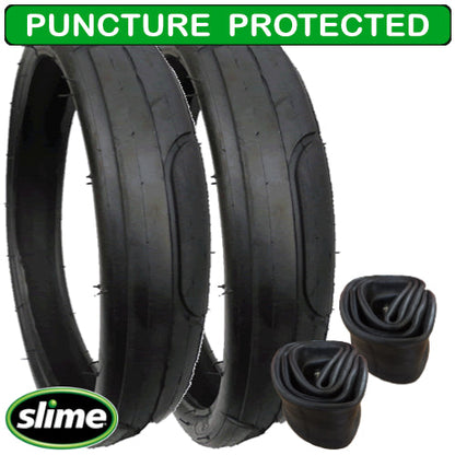 Bebetto Vulcano replacement tyres - for rear wheels - size 60 x 230 - plus inner tubes - set of 2 - with Slime Protection