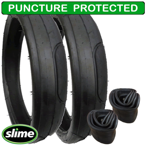 Bebetto Vulcano tyres size 48 x 188 plus inner tubes - set of 2 - with Slime Protection