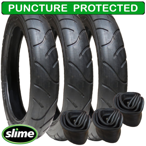 Jane Powertwin Replacement Tyres and Inner Tubes - set of 3 - with Slime Protection