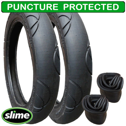 Bugaboo Donkey replacement tyres for front wheels - plus inner tubes - set of 2 - with Slime Protection