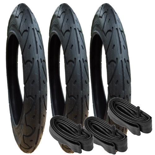 Running Buggy, Jogger replacement tyres and inner tubes - 16 inch - set of 3