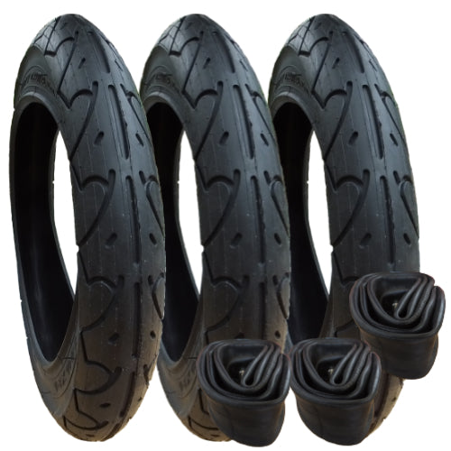 Replacement Tyres and Inner Tubes - set of 3 - size 121/2 x 21/4