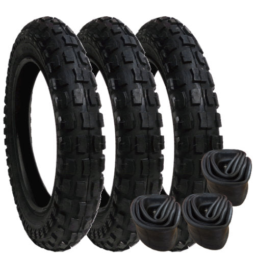 Jane 360 Tyres and Inner Tubes - set of 3 - Heavy Duty - size 121/2 x 21/4