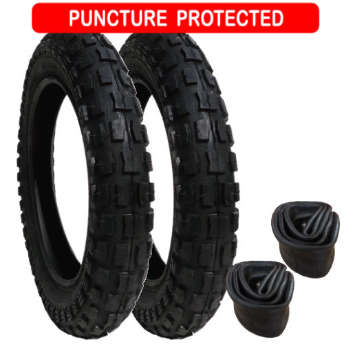 Obaby Zezu Tyres and Inner Tubes - set of 2 - Heavy Duty - Puncture Protected - size 121/2 x 21/4